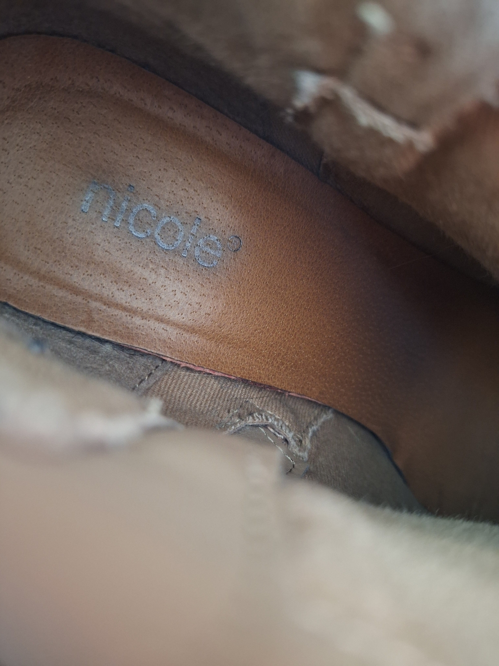 Nicole Taupe Suede Ankle Booties with Brown Strap - Picture 7 of 7